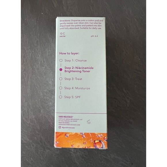 Good Molecules Niacinamide Brightening Facial Toner, Vit C - Size 4oz - Picture 2 of 3